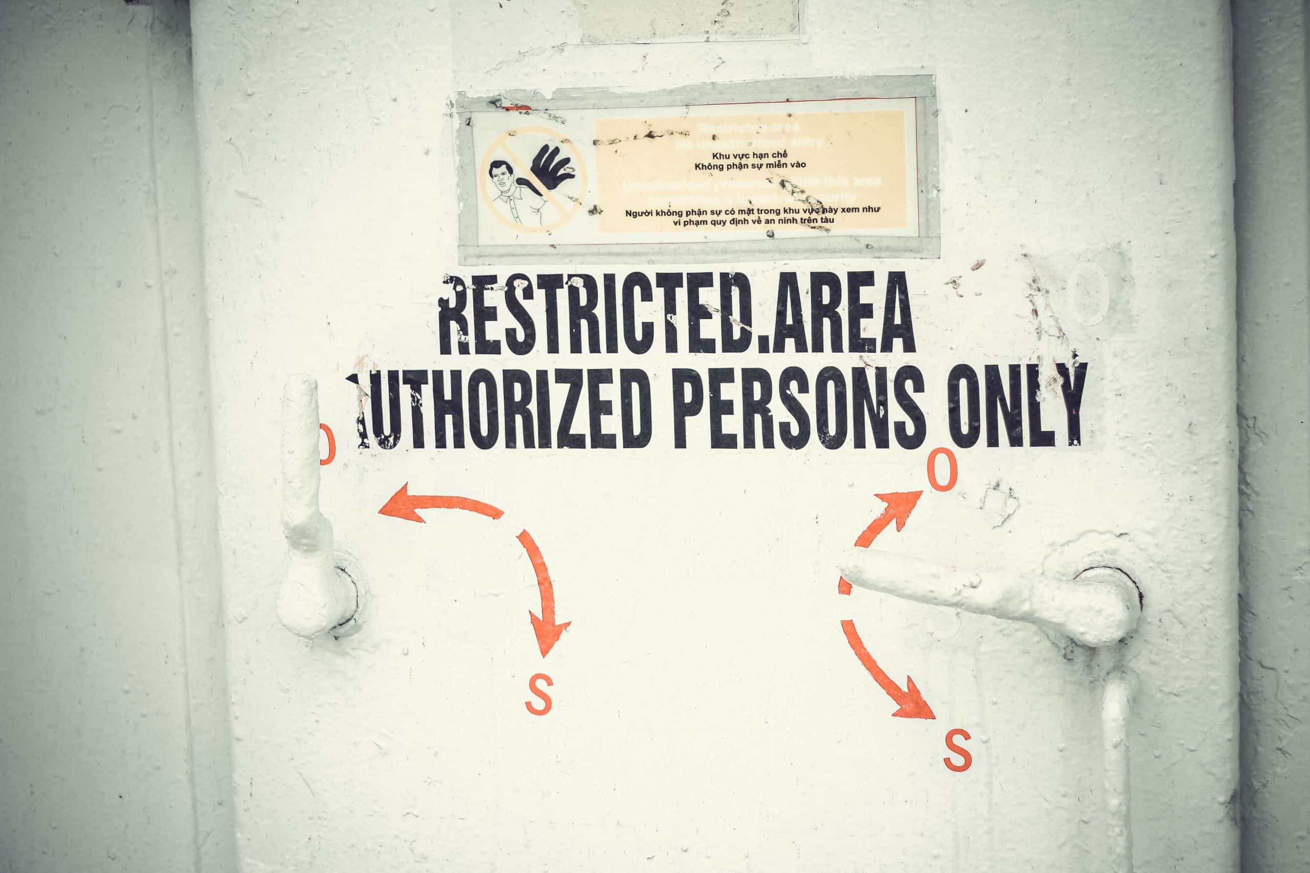 restricted are authorized persons only door
